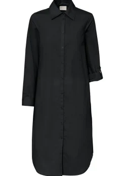 Vestido camisero de popelín de algodón