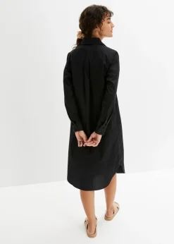 Vestido camisero de popelín de algodón