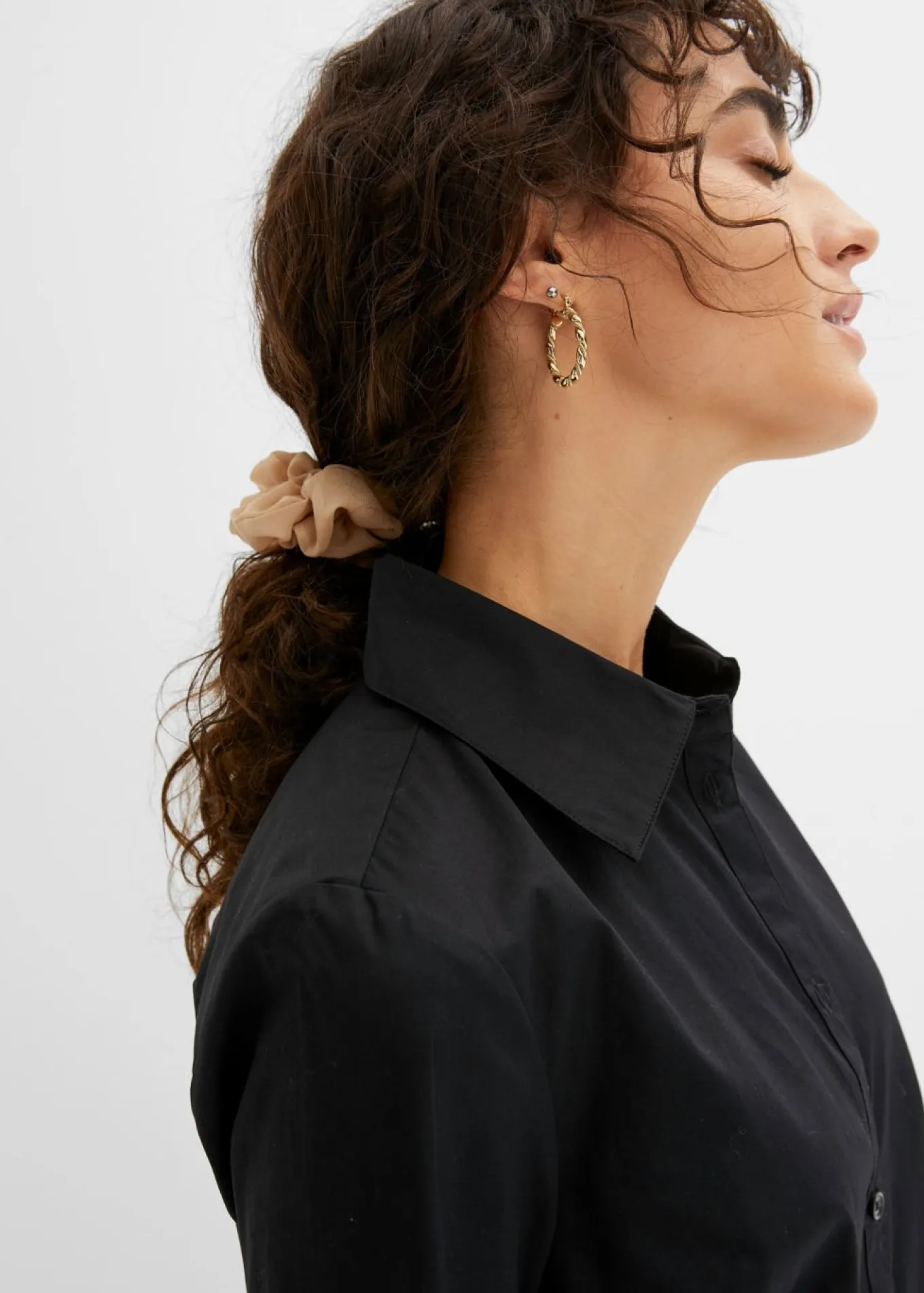 Vestido camisero de popelín de algodón