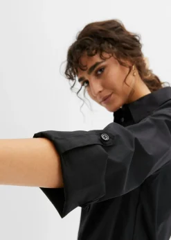 Vestido camisero de popelín de algodón