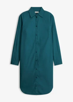 Vestido camisero de popelín de algodón