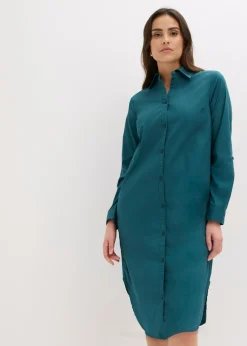 Vestido camisero de popelín de algodón