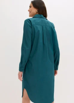 Vestido camisero de popelín de algodón