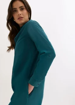 Vestido camisero de popelín de algodón