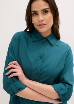 Vestido camisero de popelín de algodón