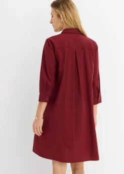 Vestido camisero de popelín