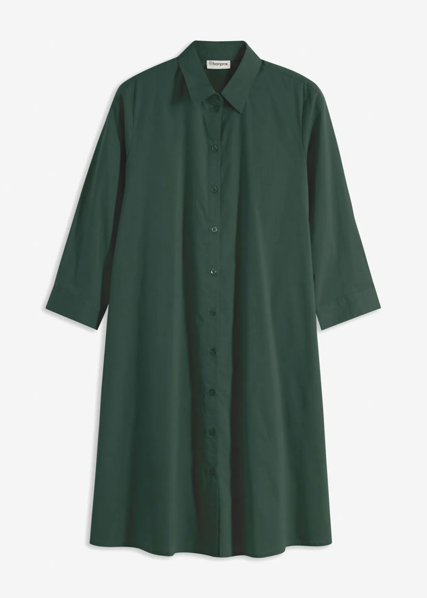 Vestido camisero de popelín