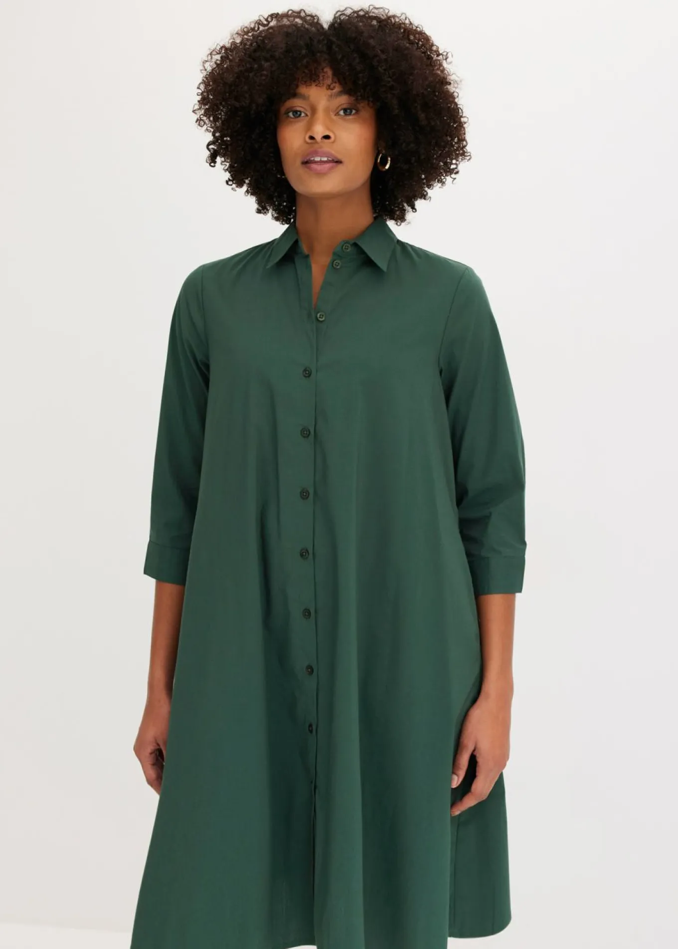 Vestido camisero de popelín