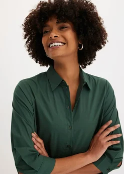 Vestido camisero de popelín