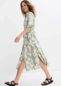 Vestido camisero de viscosa fluida