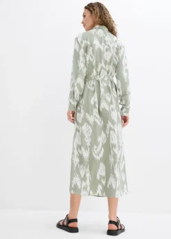 Vestido camisero de viscosa fluida