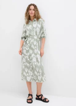 Vestido camisero de viscosa fluida