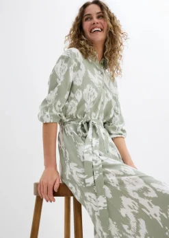 Vestido camisero de viscosa fluida