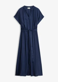 Vestido camisero de viscosa fluida