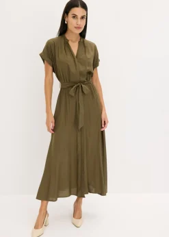 Vestido camisero de viscosa fluida