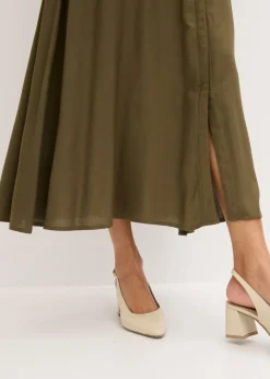 Vestido camisero de viscosa fluida