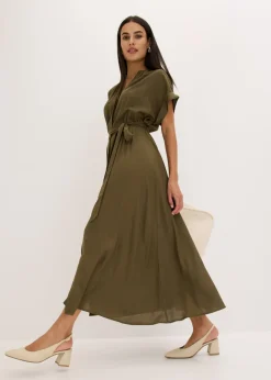 Vestido camisero de viscosa fluida