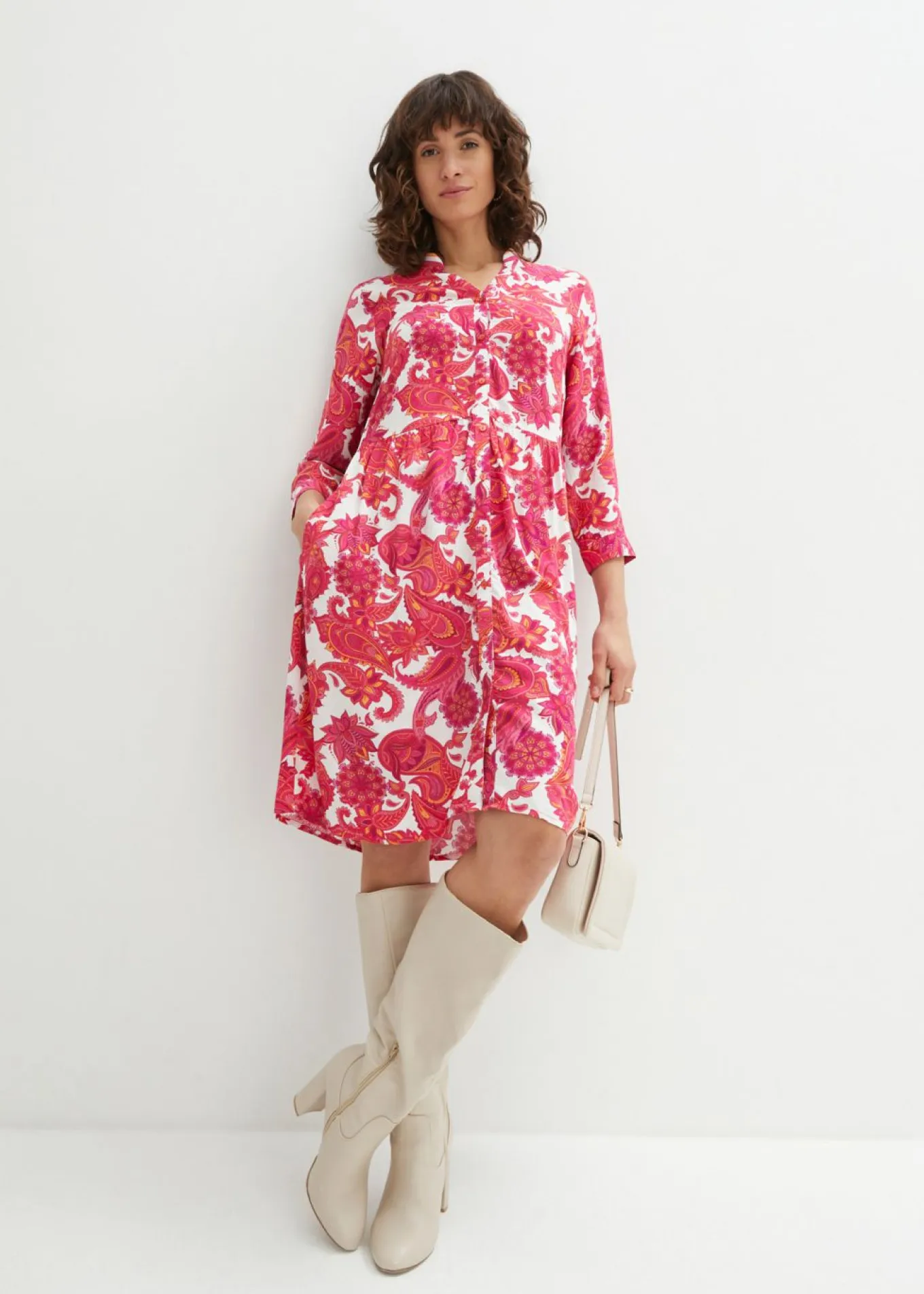 Vestido camisero de viscosa fluida
