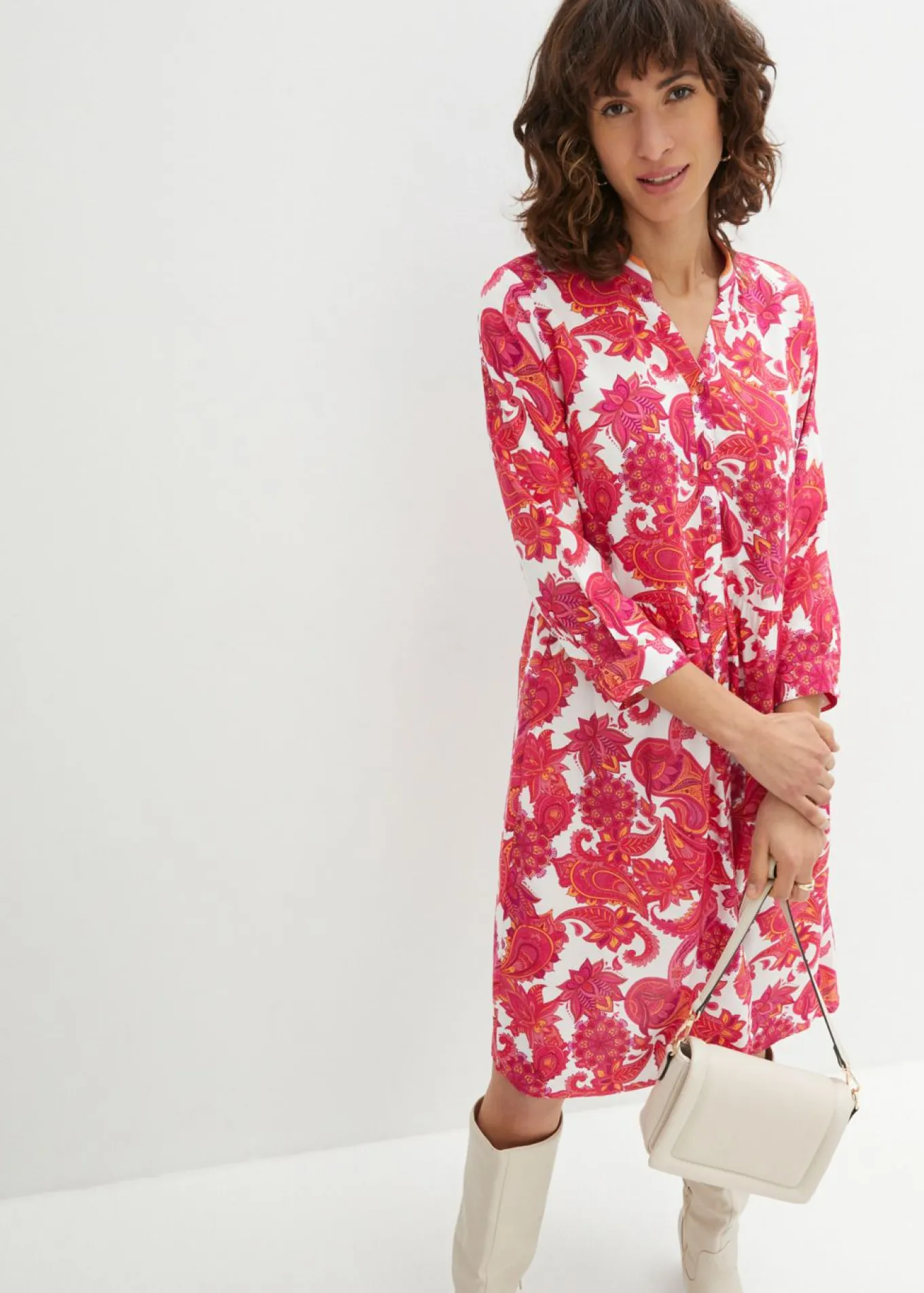 Vestido camisero de viscosa fluida