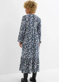 Vestido camisero de viscosa fluida