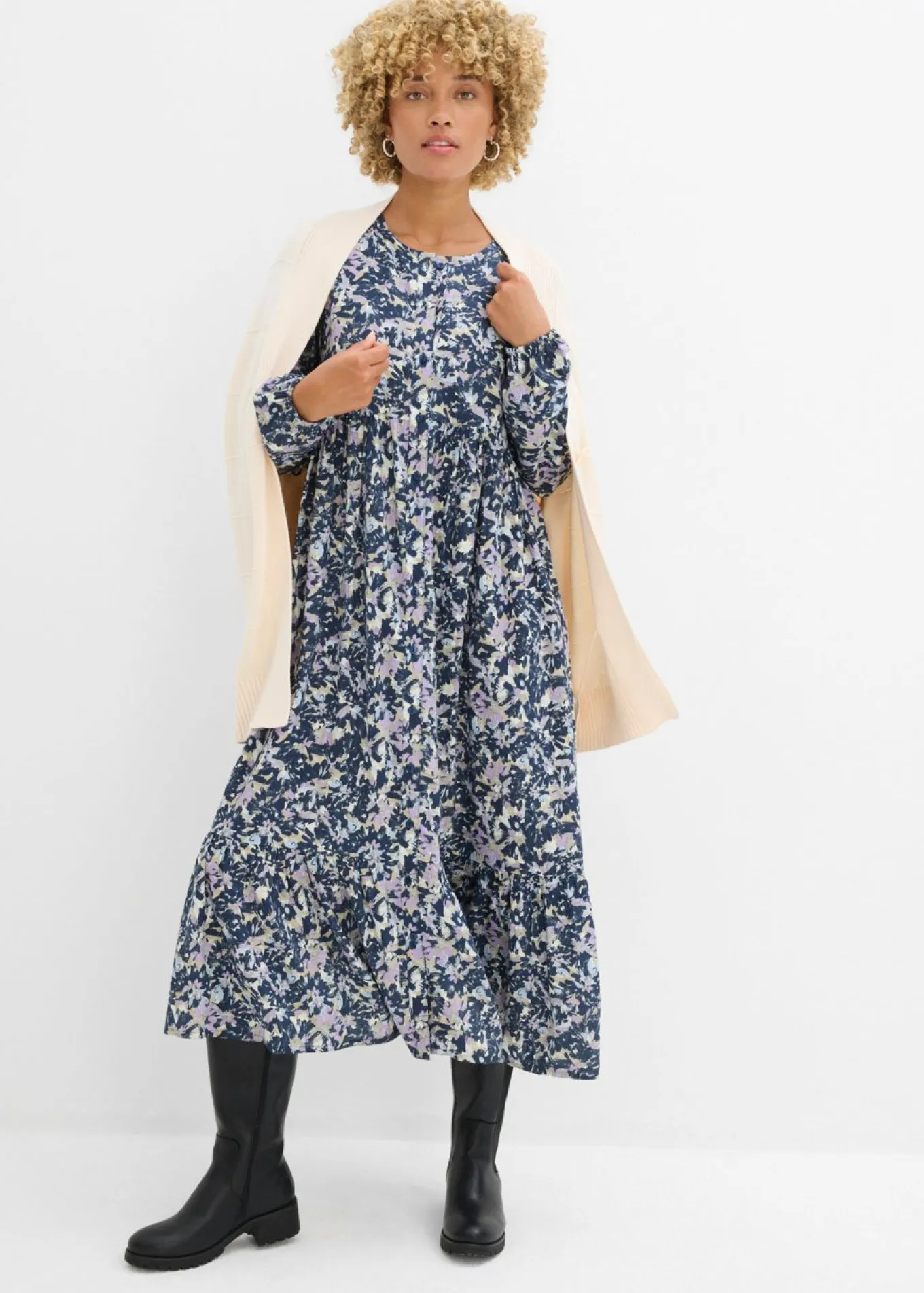 Vestido camisero de viscosa fluida