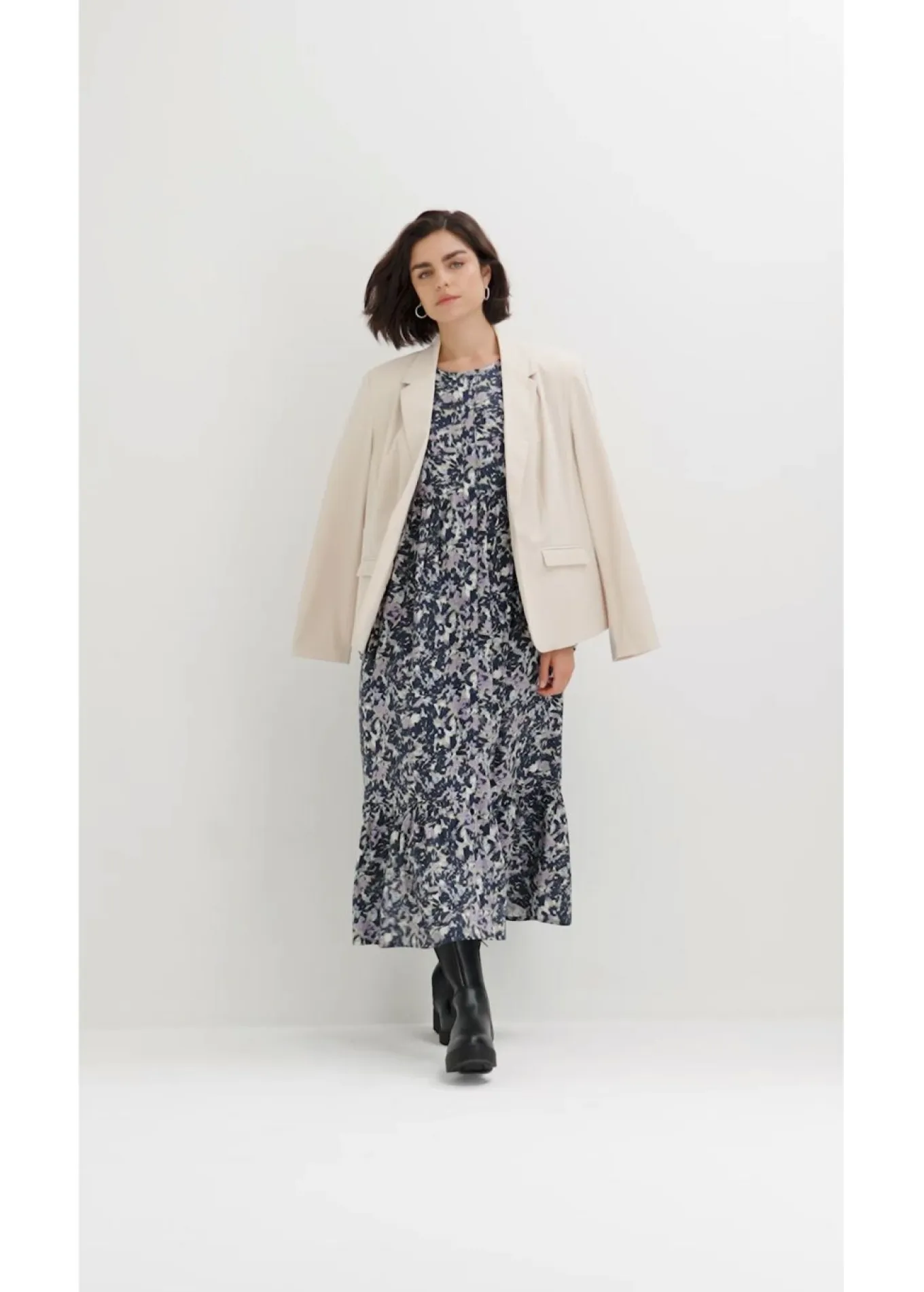 Vestido camisero de viscosa fluida