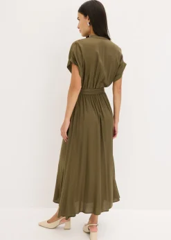 Vestido camisero de viscosa fluida