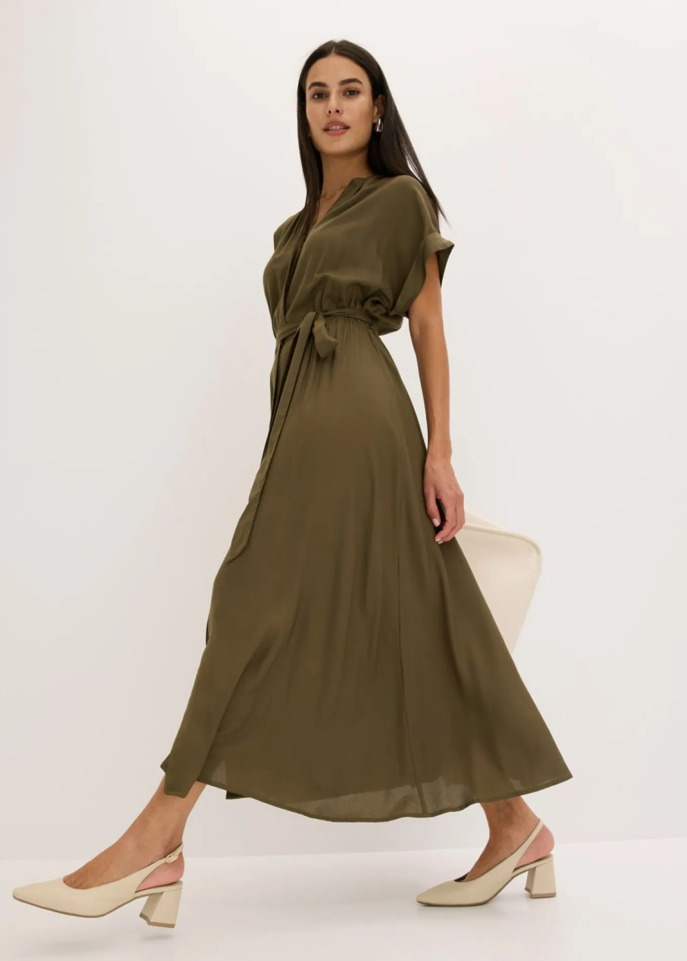 Vestido camisero de viscosa fluida
