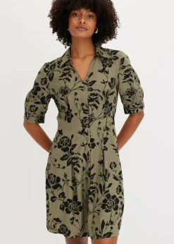 Vestido camisero de viscosa fluida