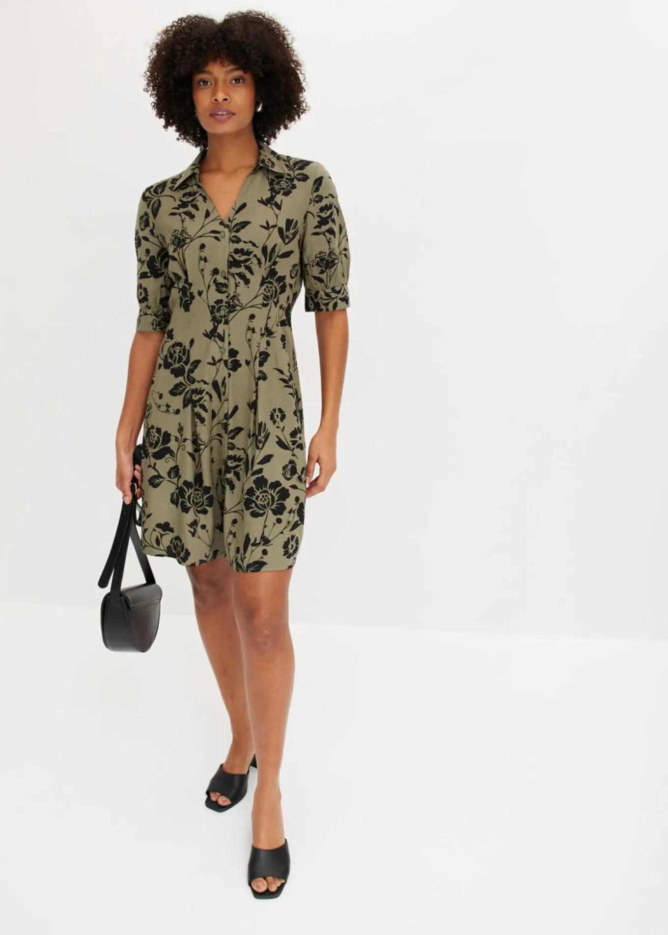 Vestido camisero de viscosa fluida