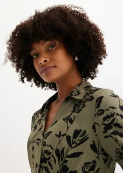 Vestido camisero de viscosa fluida