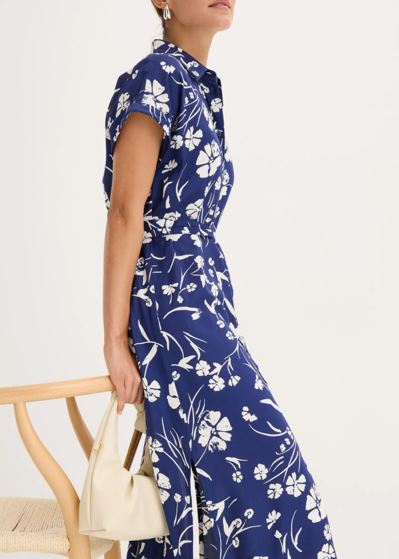 Vestido camisero de viscosa pura