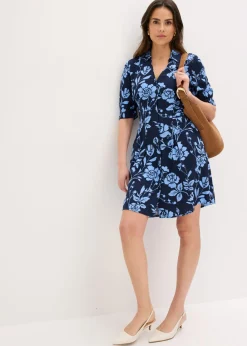Vestido camisero de viscosa fluida