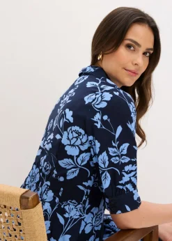 Vestido camisero de viscosa fluida