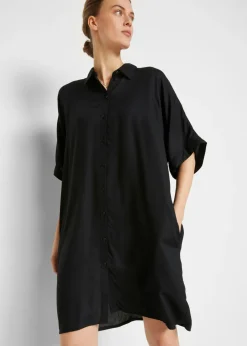 Vestido camisero de viscosa fina