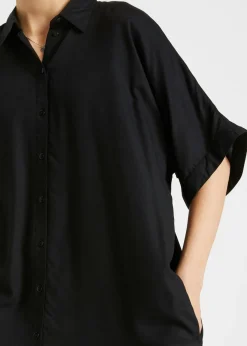 Vestido camisero de viscosa fina