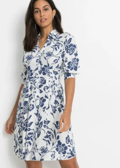 Vestido camisero de viscosa fluida