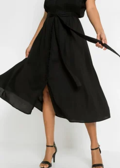 Vestido camisero de viscosa fluida