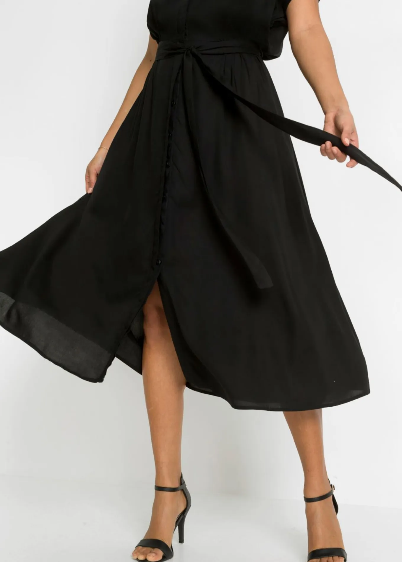 Vestido camisero de viscosa fluida
