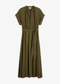 Vestido camisero de viscosa fluida