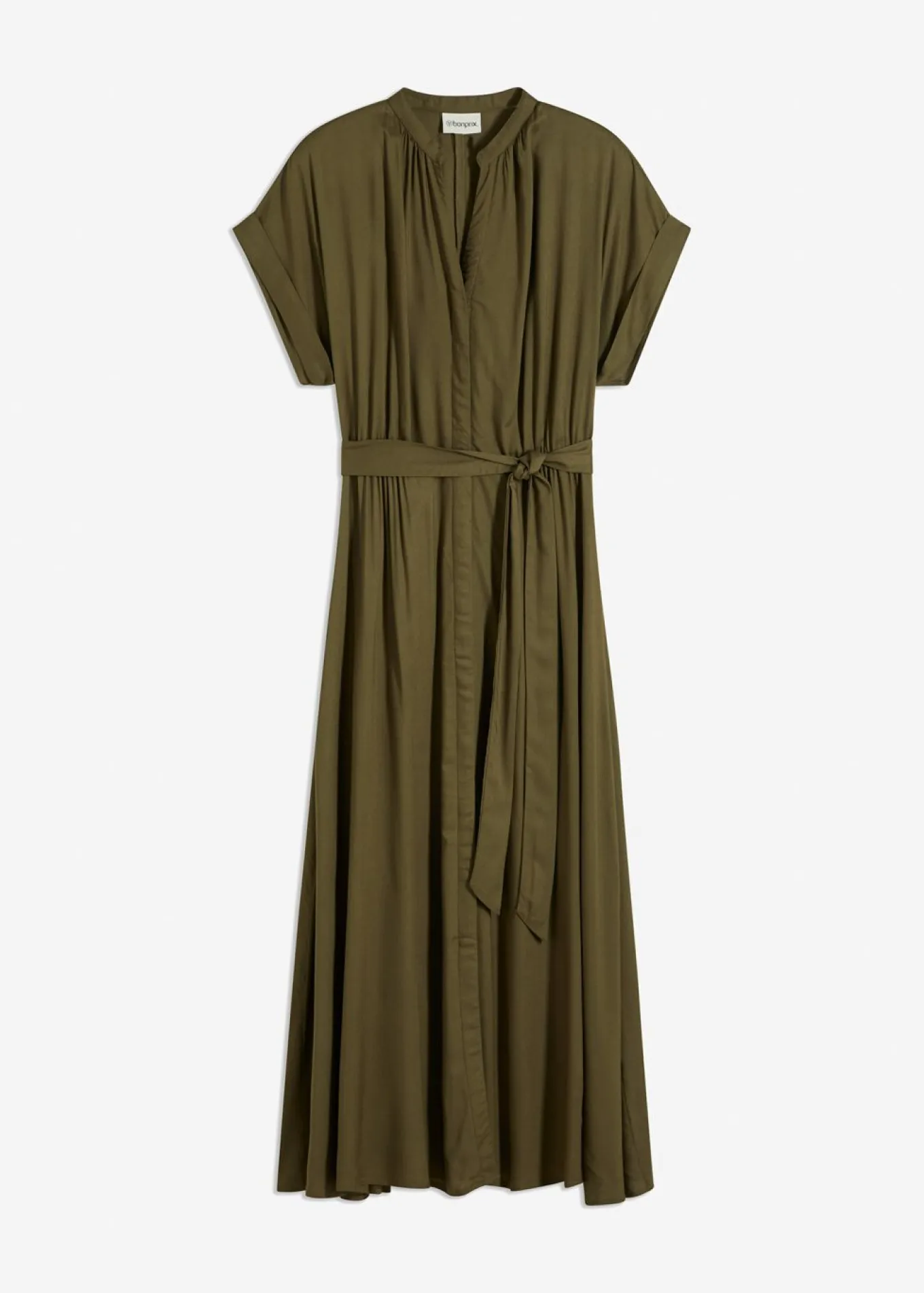 Vestido camisero de viscosa fluida