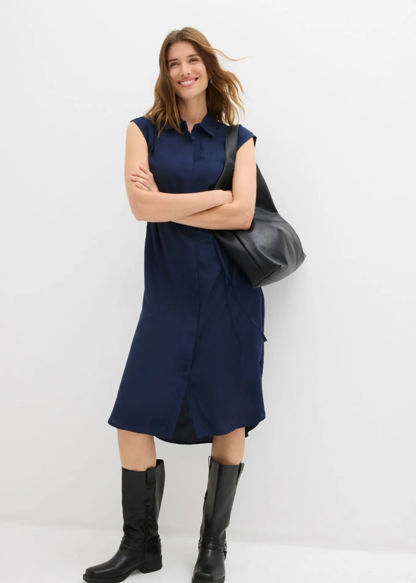 Vestido camisero de viscosa suave