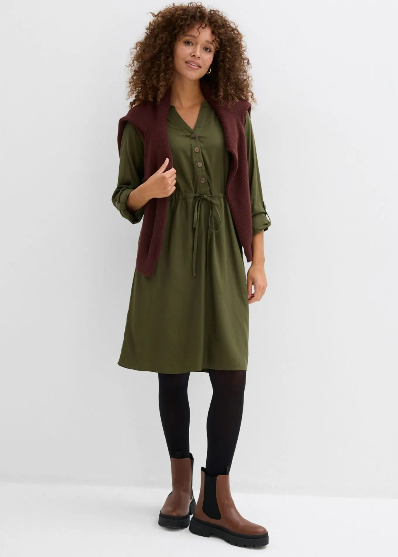 Vestido camisero de viscosa suave