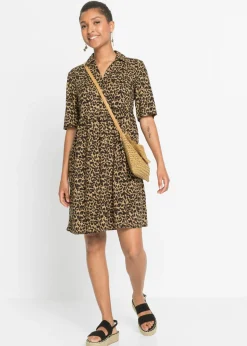 Vestido camisero de viscosa fluida