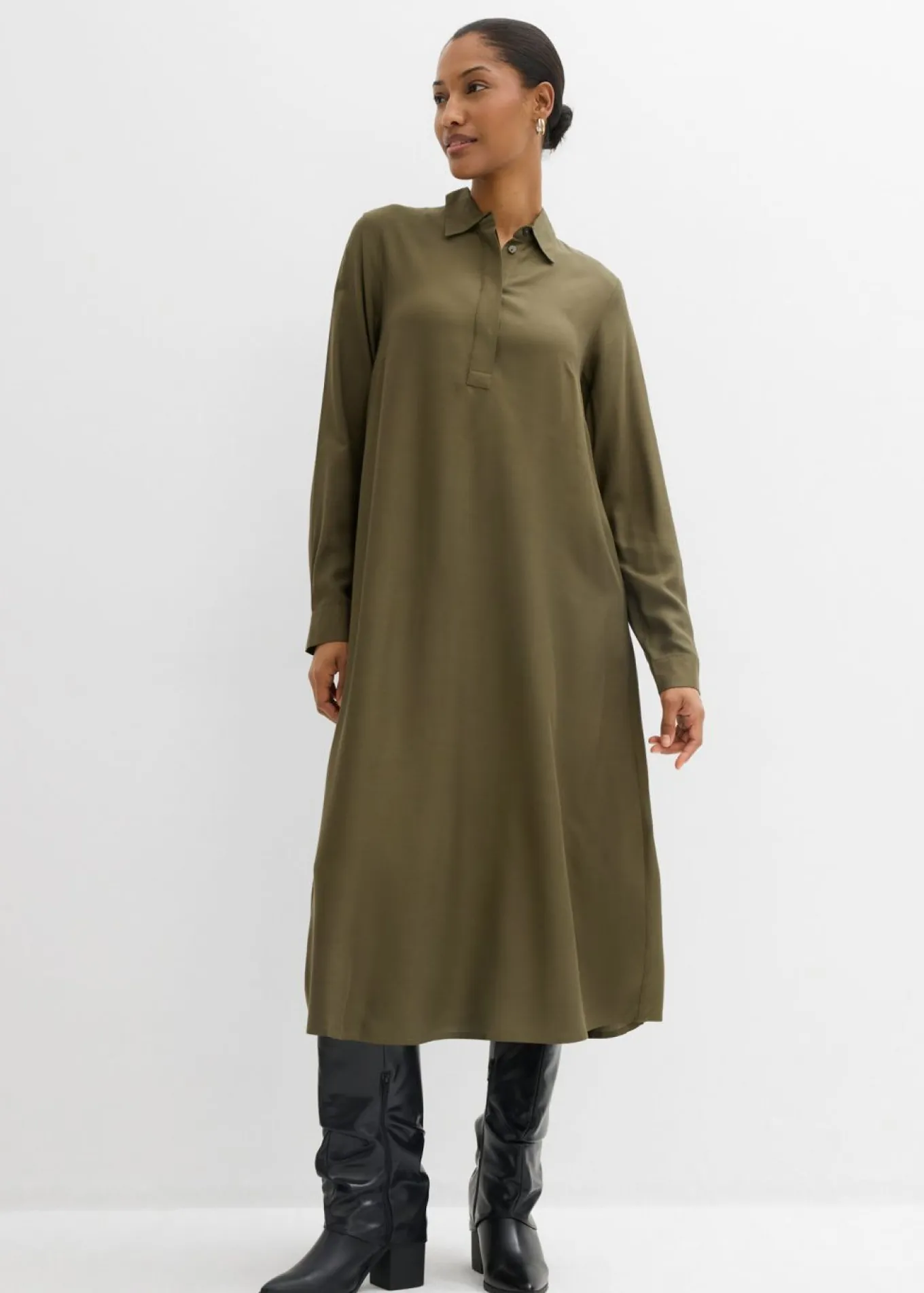 Vestido camisero de viscosa fina