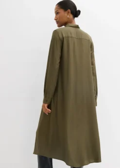 Vestido camisero de viscosa fina