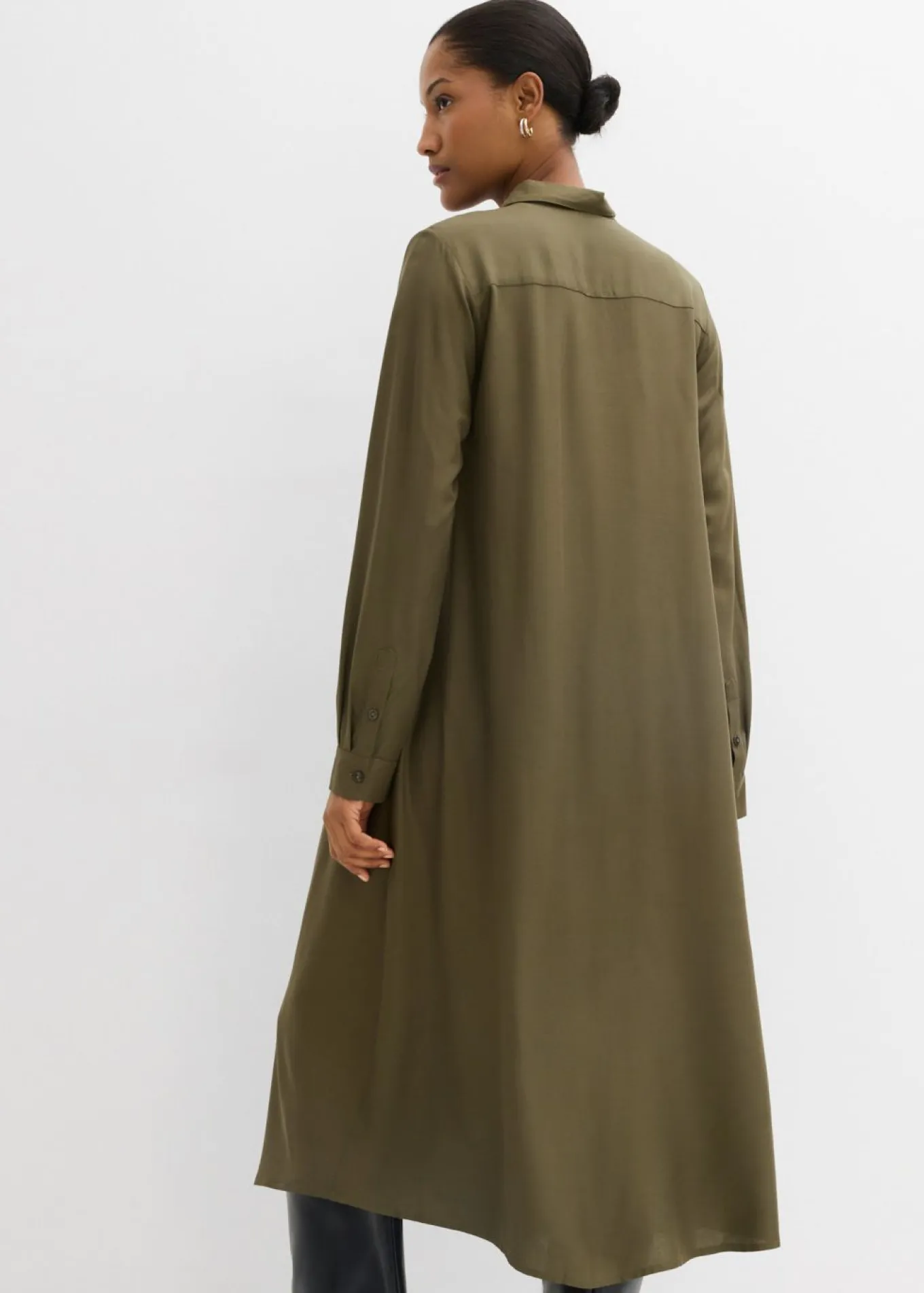 Vestido camisero de viscosa fina
