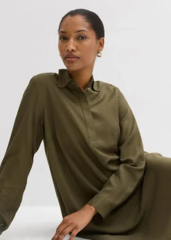 Vestido camisero de viscosa fina