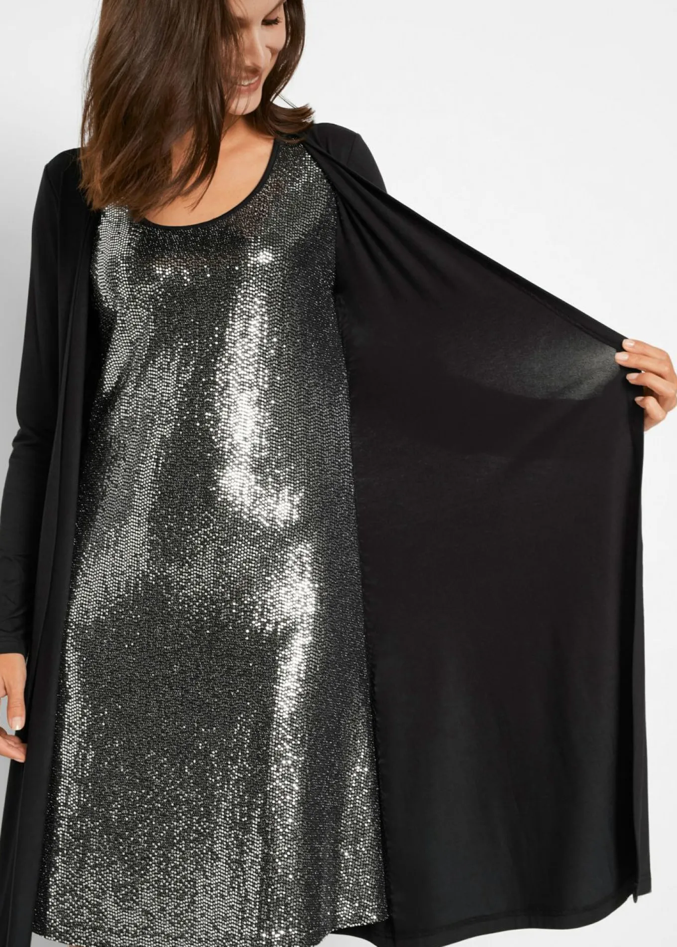Vestido camisero de viscosa sostenible con aspecto doble
