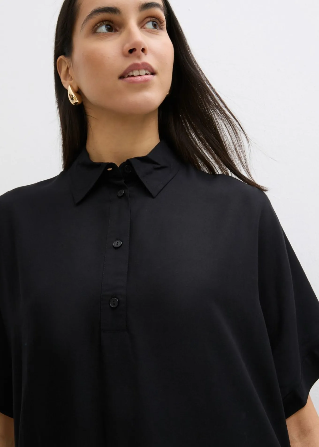 Vestido camisero de viscosa fina